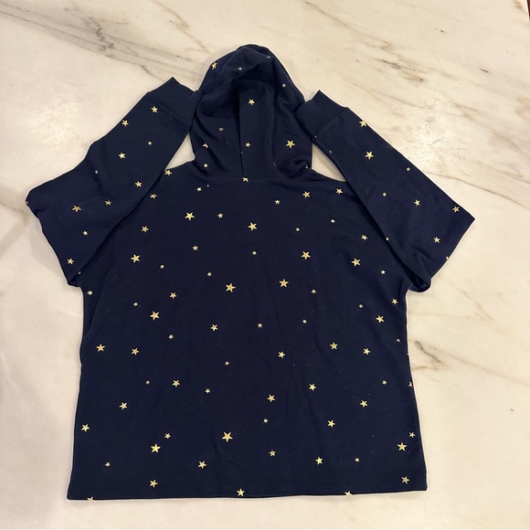 ALYA new with tags women’s size large navy and gold star cropped hoodie - Picture 5 of 7